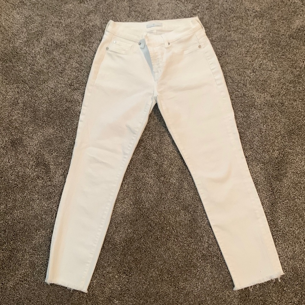 7 for all mankind white ankle jeans